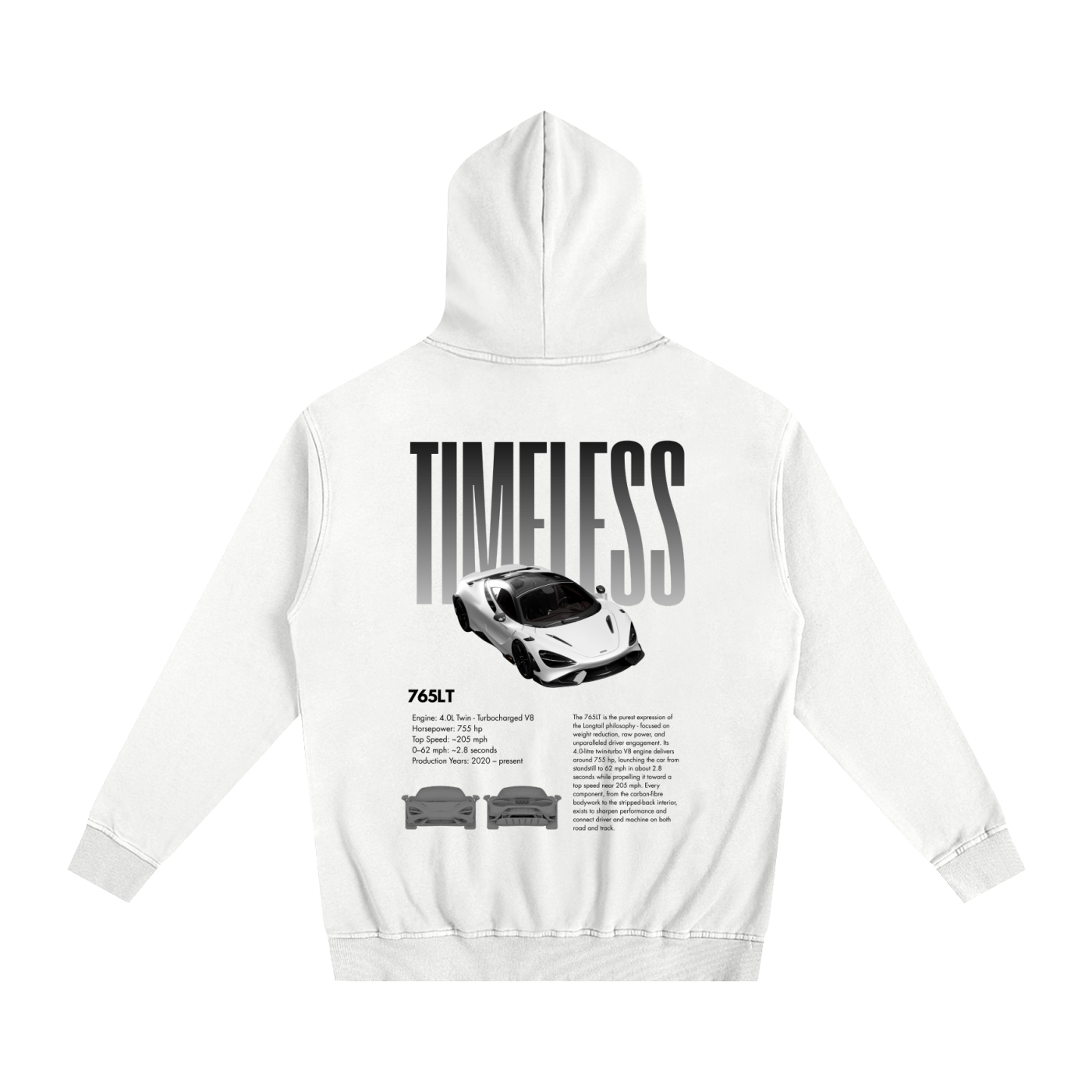 (765LT) TIMELESS Heavyweight Cotton Hoodie White