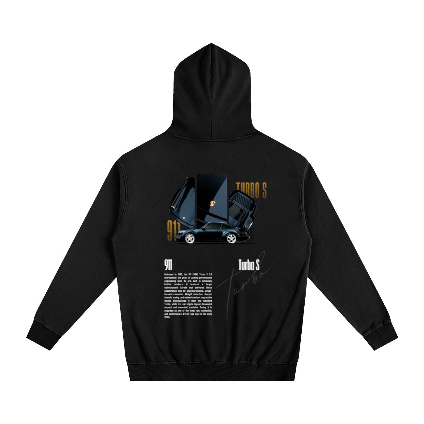 911 Turbo Heavyweight Cotton Hoodie Black