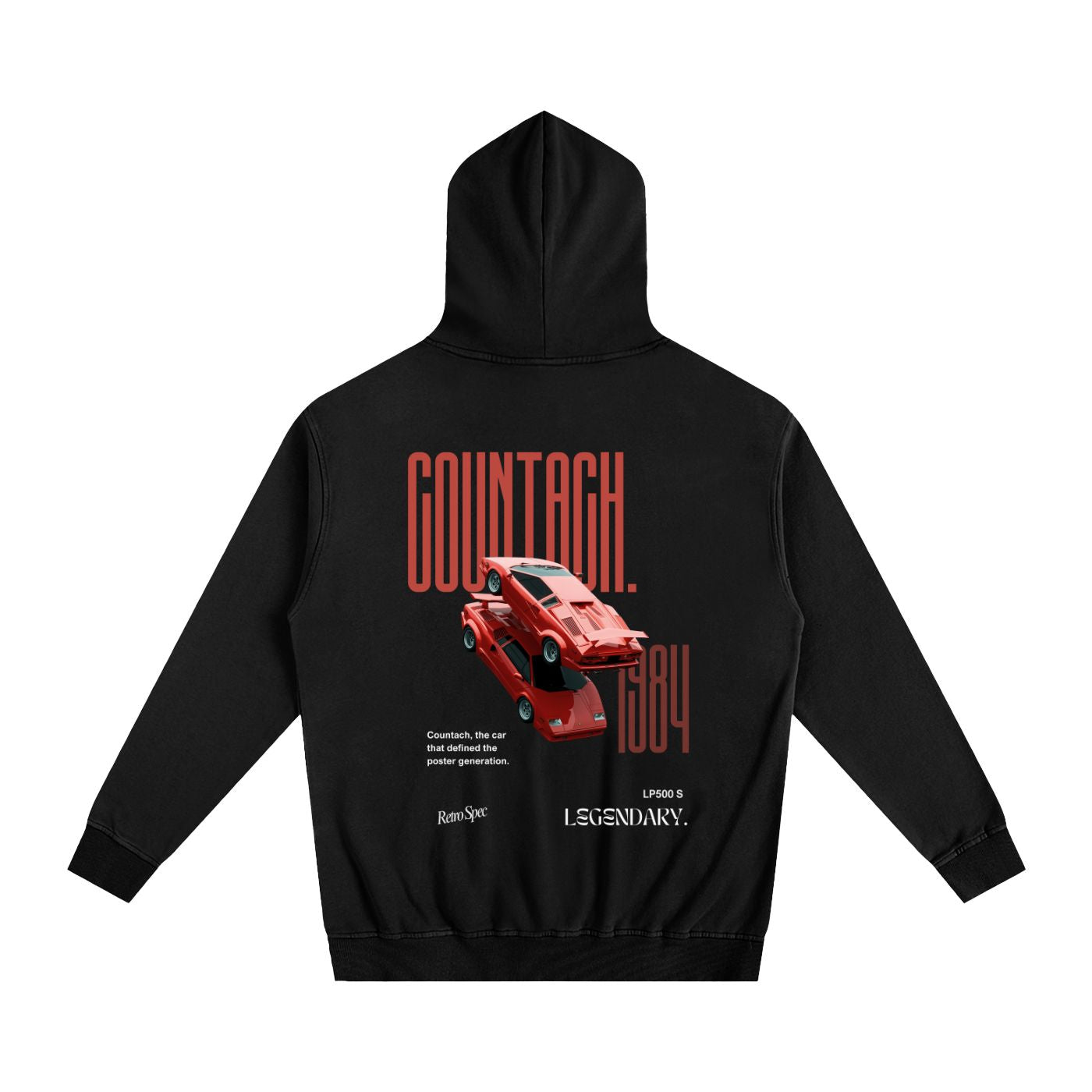 Countach Heavyweight Cotton Hoodie Black