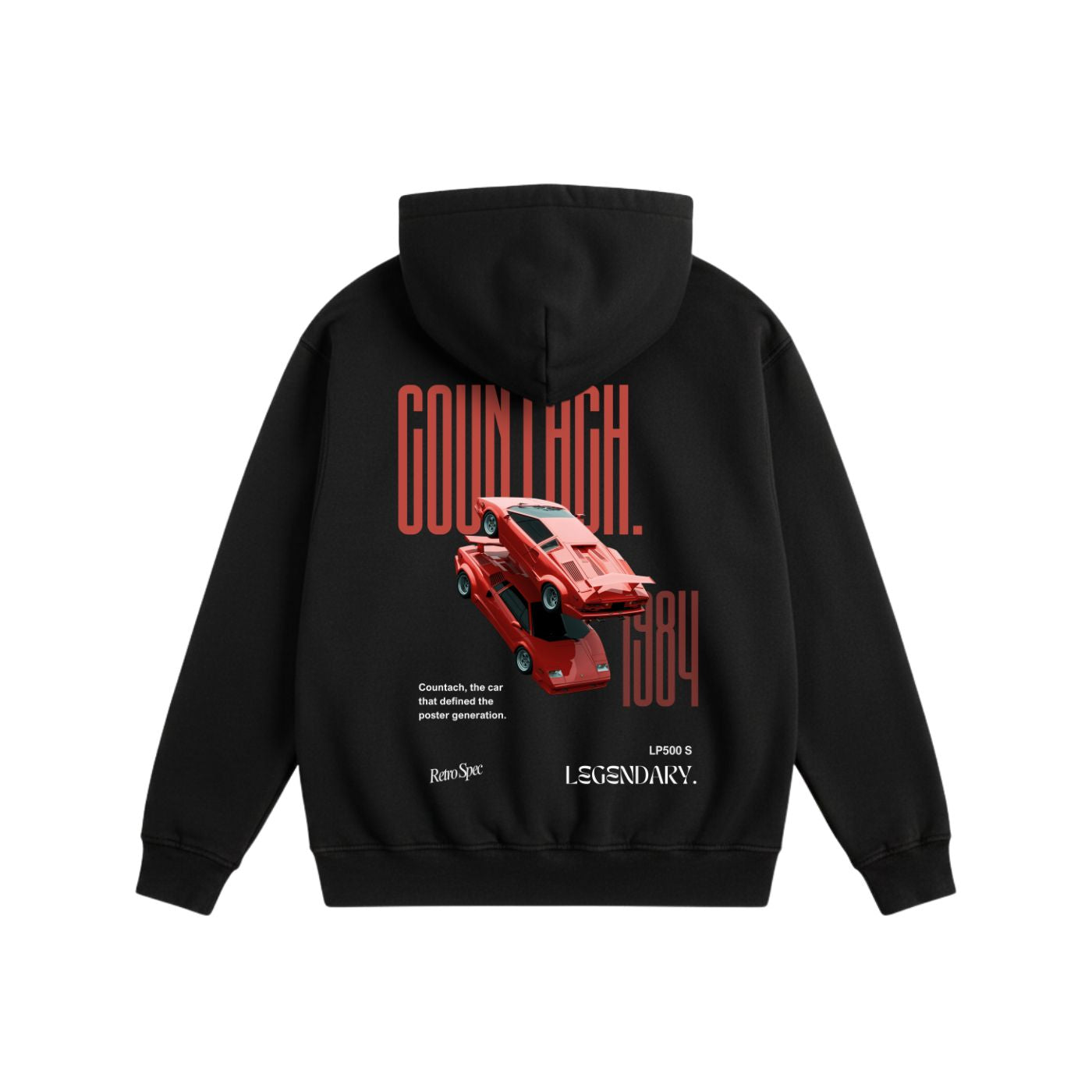 Countach Heavyweight Cotton Hoodie Black