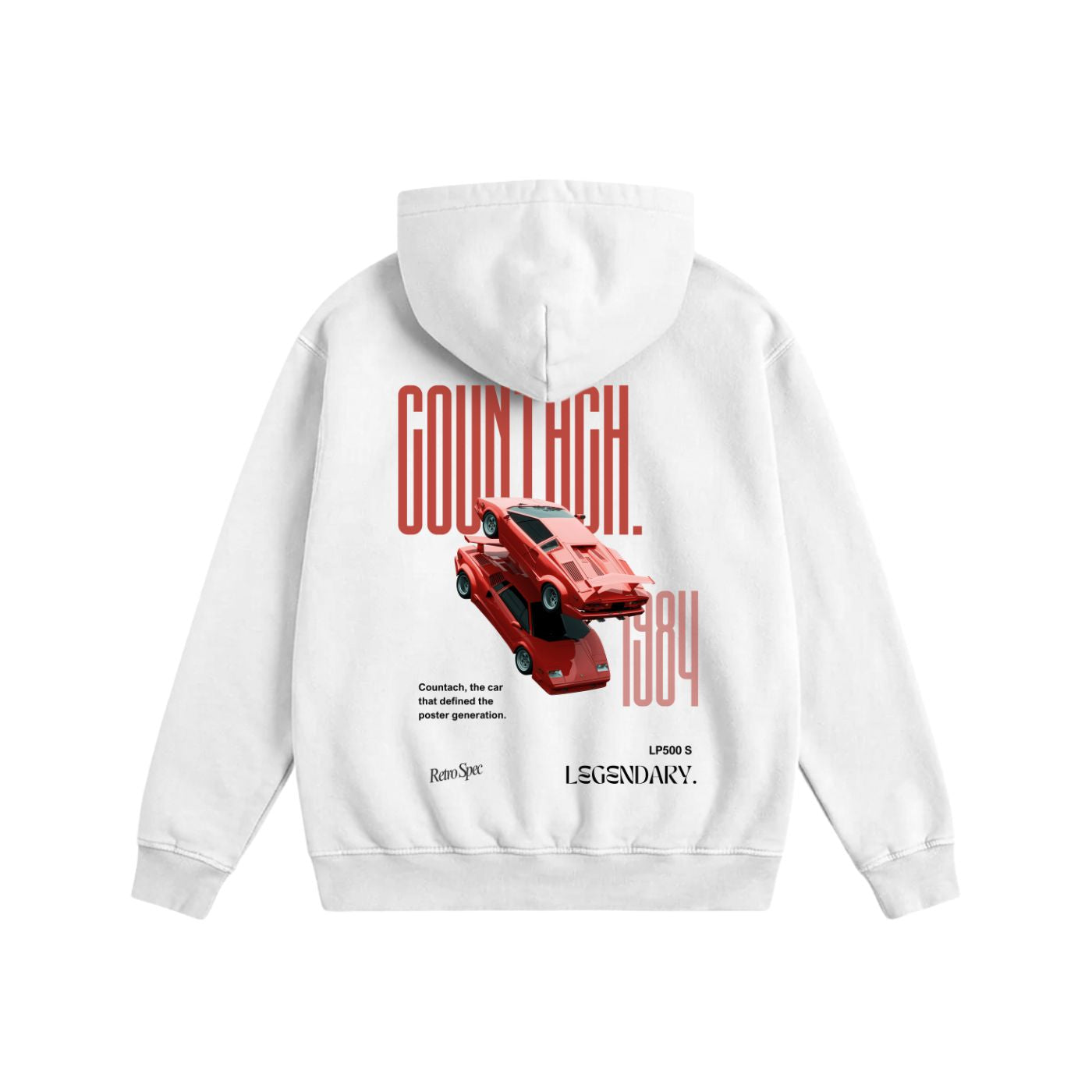 Countach Heavyweight Cotton Hoodie White