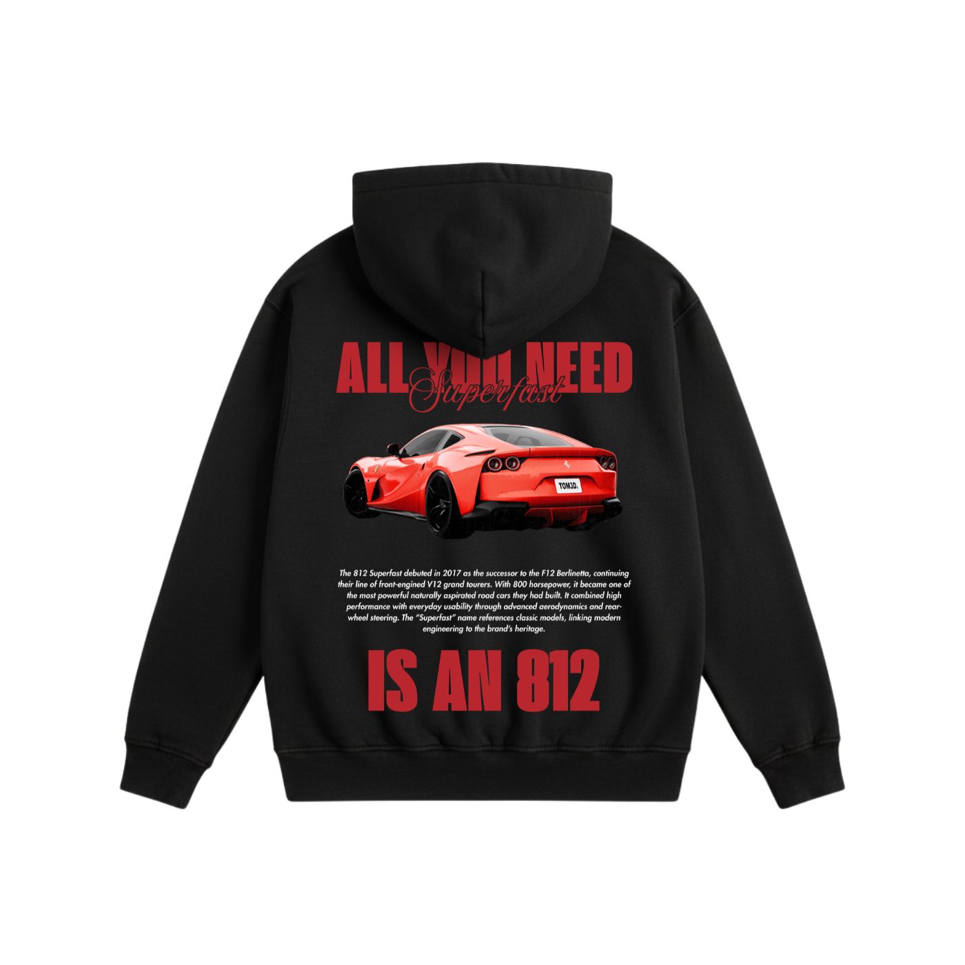 All You Need is 812 Heavyweight Cotton Hoodie Black