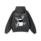 Celectial Grace Raw Edge Zip Hoodie