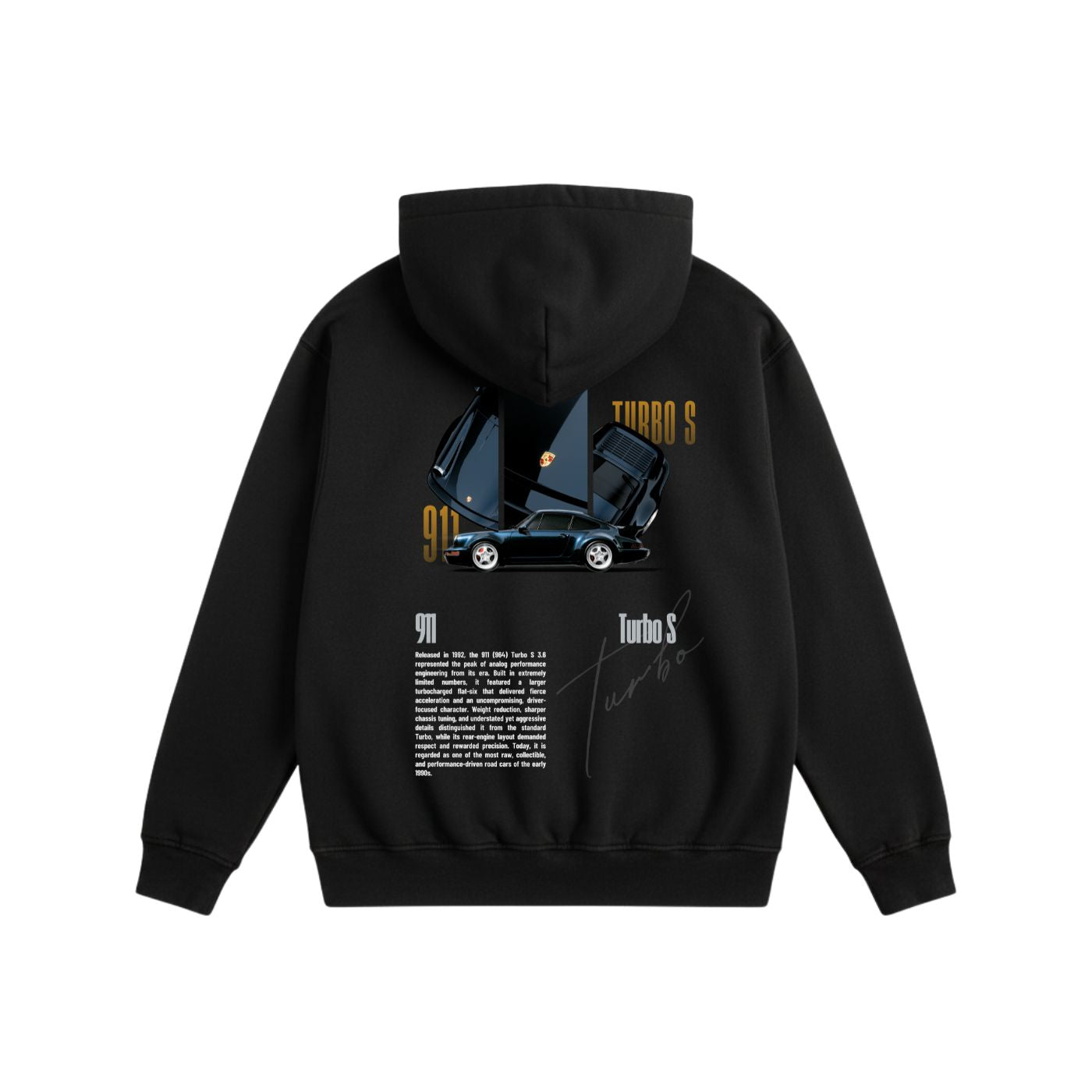 911 Turbo Heavyweight Cotton Hoodie Black