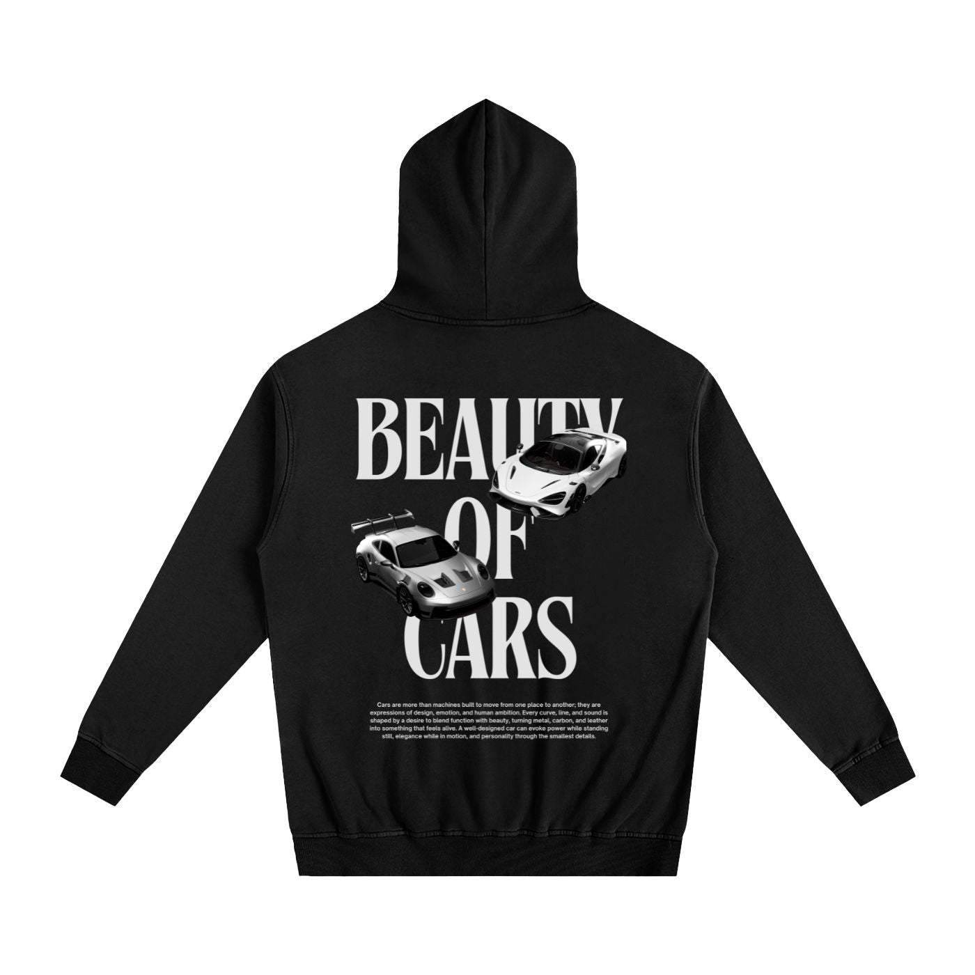Beauty of Cars Heavyweight Cotton Hoodie Black