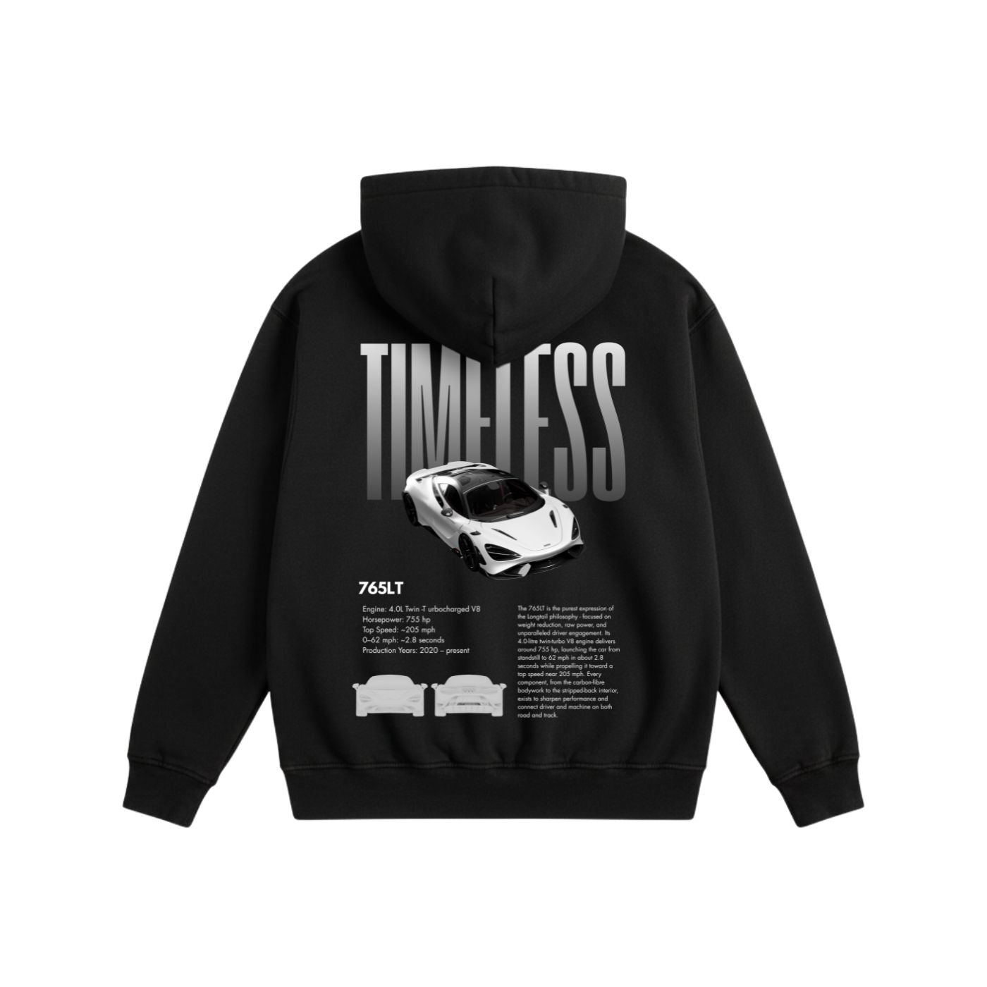 (765LT) TIMELESS Heavyweight Cotton Hoodie Black
