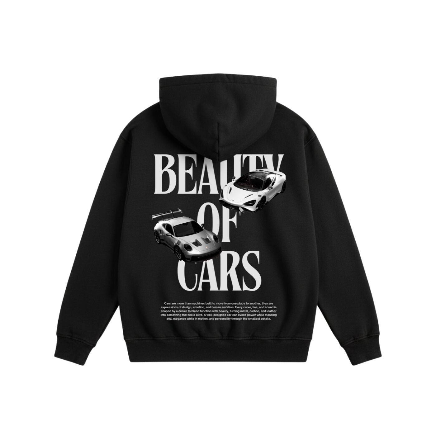 Beauty of Cars Heavyweight Cotton Hoodie Black