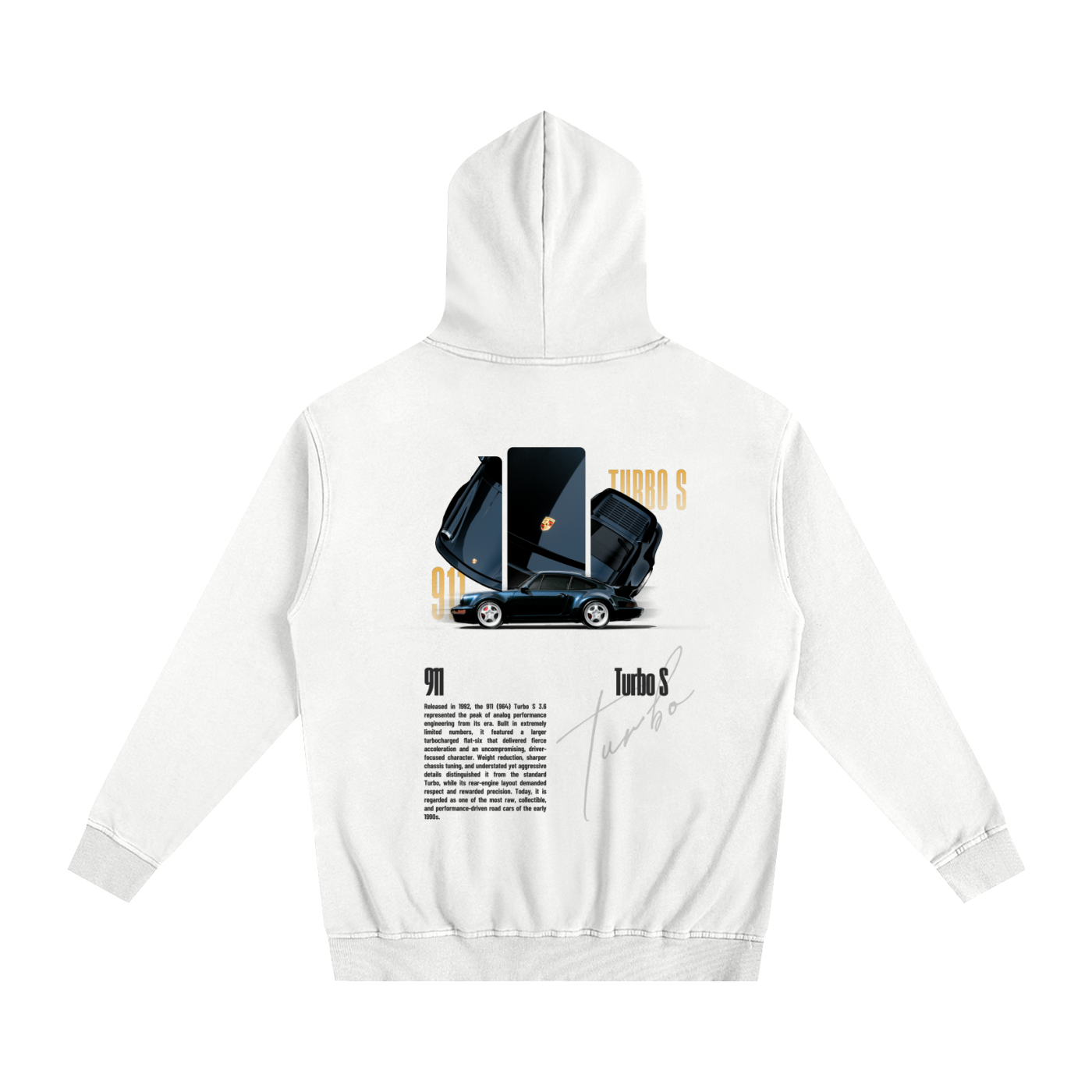 911 Turbo Heavyweight Cotton Hoodie White