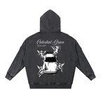 Celectial Grace Raw Edge Zip Hoodie