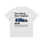 GT3 STAY SHARP, STAY ORIGINAL, White kids loose tee, gift for son, automotive T-Shirt