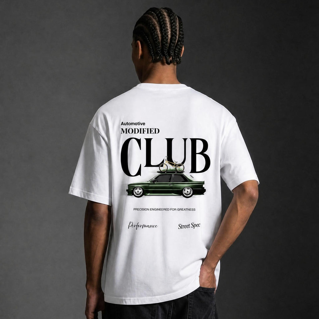 Automotive Modified Club Tee White